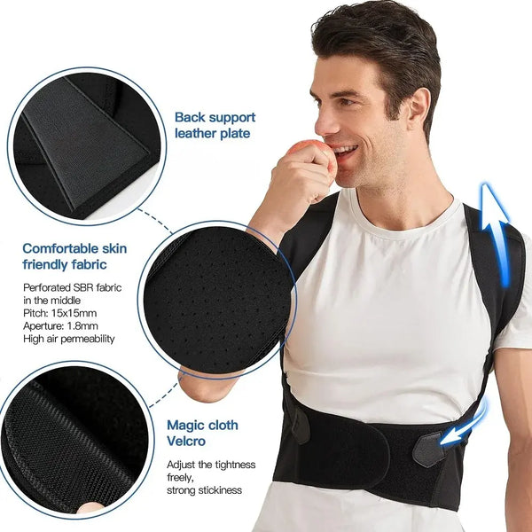 Adjustable Posture Corrector for Women and Men - Shoulder Posture Brace for Back Straightening and Spine Support