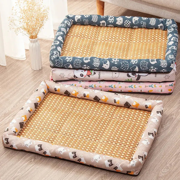 RattanPaws Woven Pet Sofa Bed with Cooling Mat